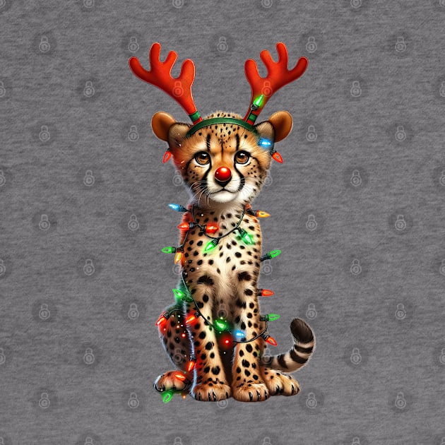 Christmas Red Nose Leopard by Chromatic Fusion Studio